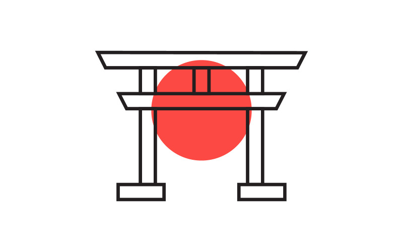 Tour e viaggi Giappone elemento Icona vettoriale Logo design v.12