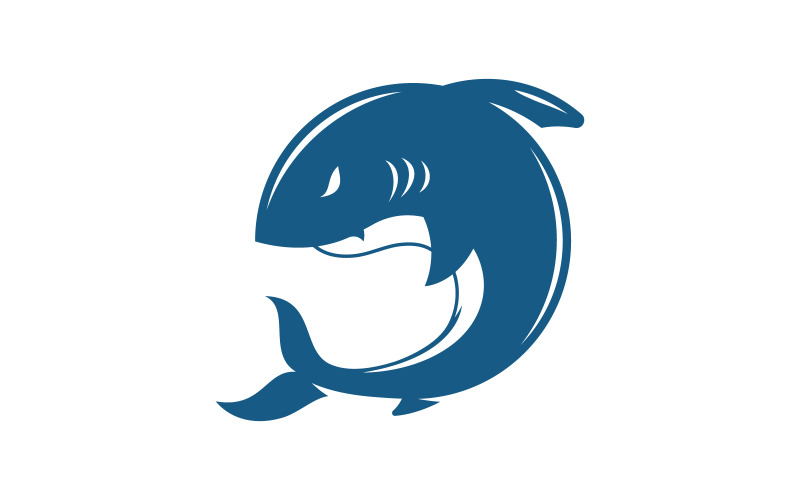 Illustrazione di pericolo di squalo icona design Template Vector v.7