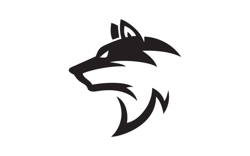 Modèle d'illustration vectorielle de modèle de tête de loup v.13