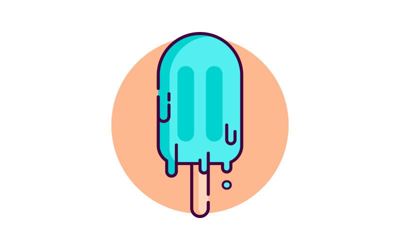 Sweet Ice Cream Vector icon design illustration Template v.5
