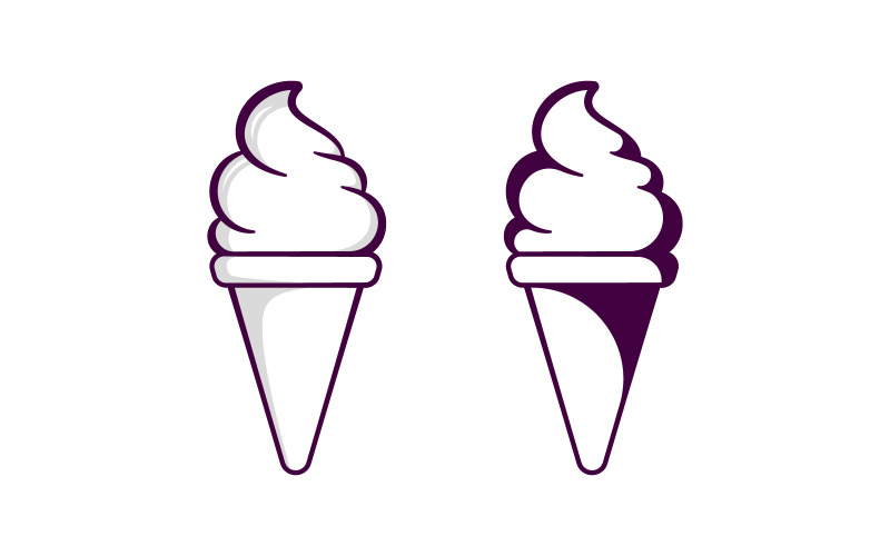 Zoete ijs Vector pictogram ontwerp illustratie Template v.4