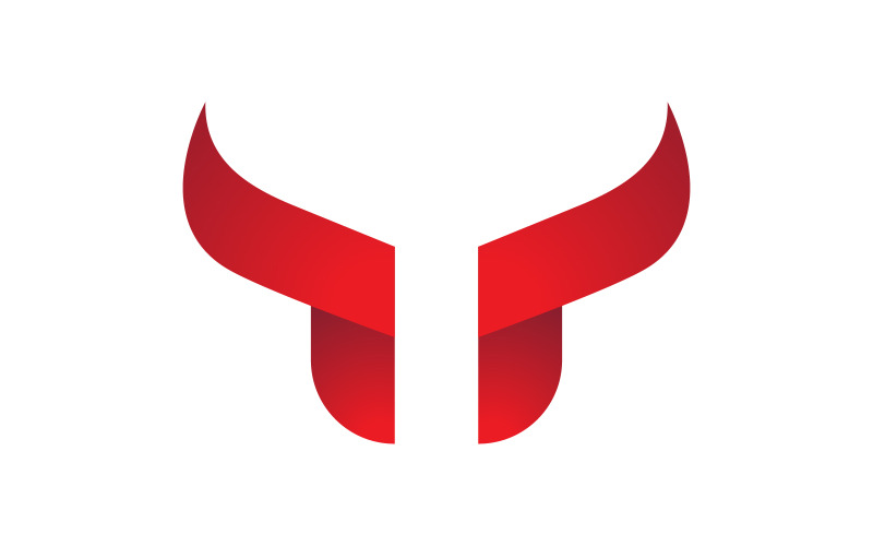 Modelo de design de ilustração de ícone vetorial de logotipo de Touro v.3