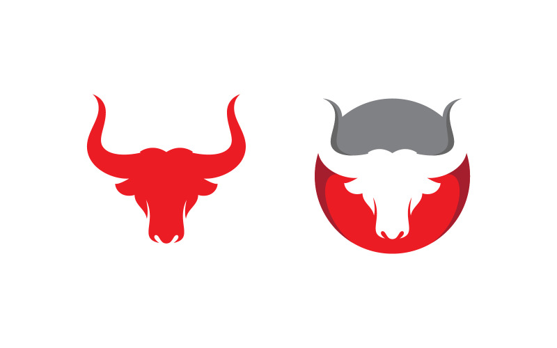 Modelo de design de ilustração de ícone vetorial de logotipo de Touro v.8