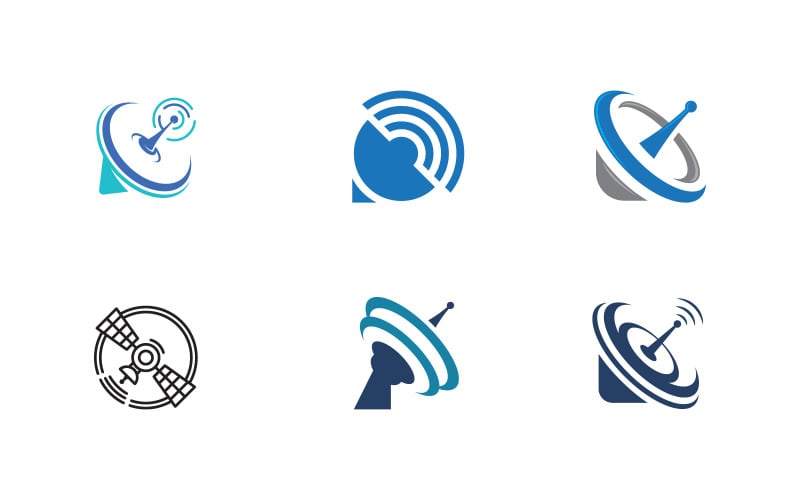 Satelite Global Vector icon design illustration Template v.19