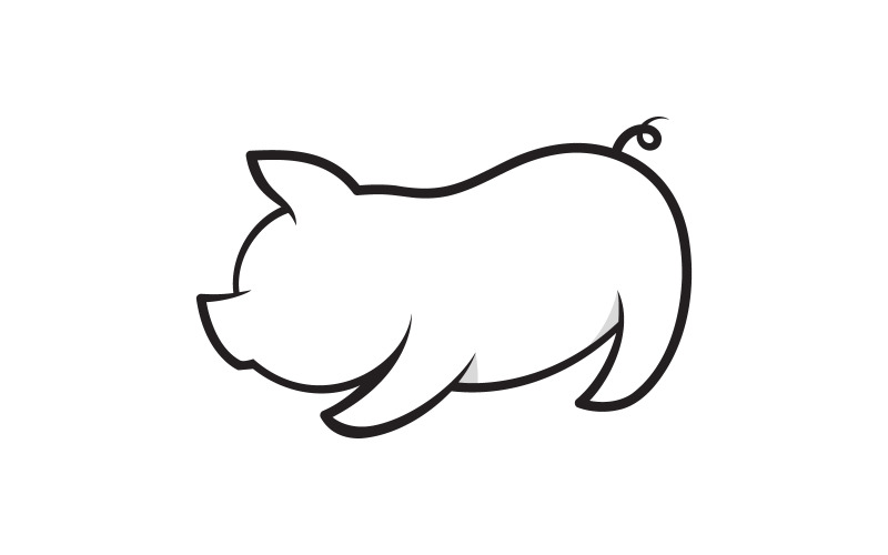 Varken schattig symbool sjabloon vector pictogram illustratie ontwerp v.6