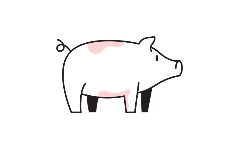 Varken schattig symbool sjabloon vector pictogram illustratie ontwerp v.7