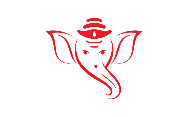 Ganesha Logo Vector ícone design ilustração Modelo v.14