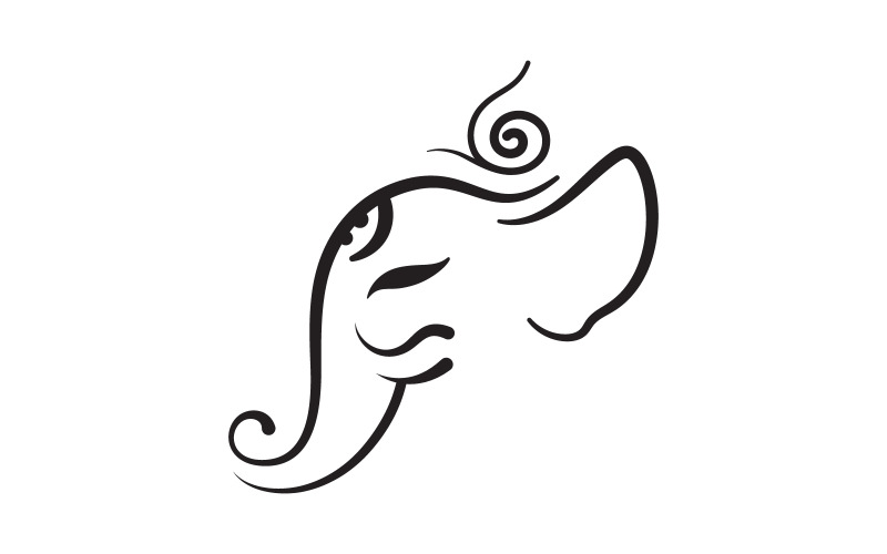 Ganesha Logo Vektor ikon design illustration Mall v.17