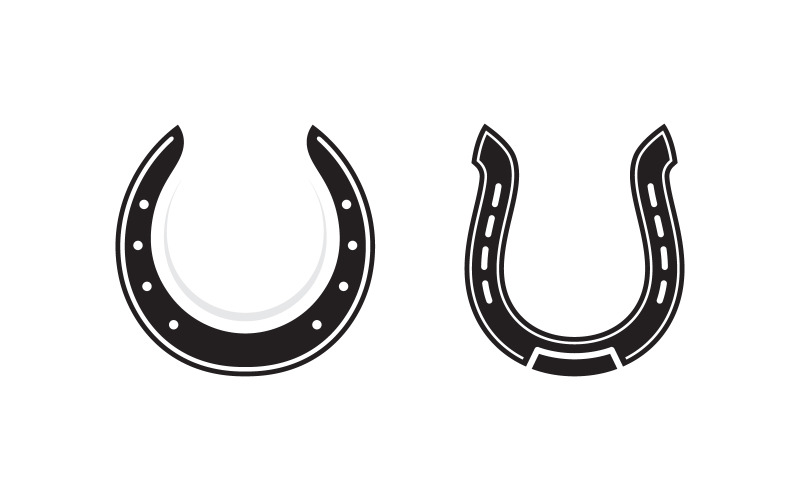 Illustrazione del design dell'icona vettoriale del ferro di cavallo Modello v.4