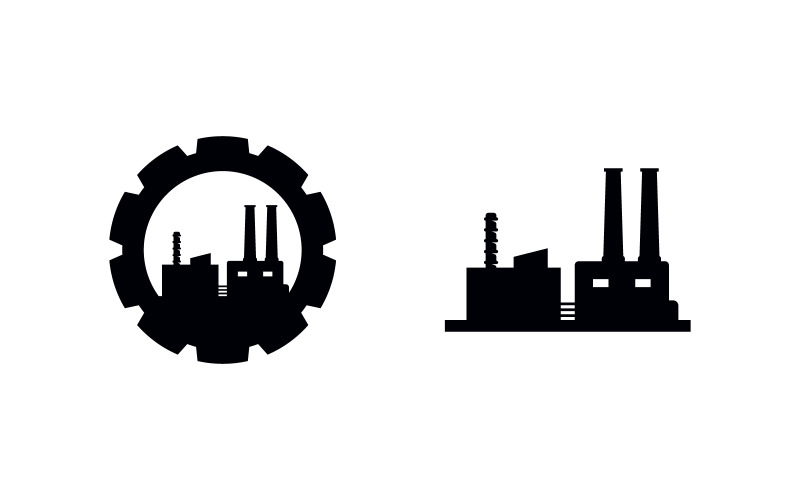 Illustrazione del design dell'icona vettoriale dell'industria degli ingranaggi Modello v.14