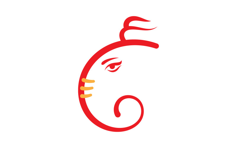 Modèle d'illustration de conception d'icône vectorielle de logo Ganesha v.4