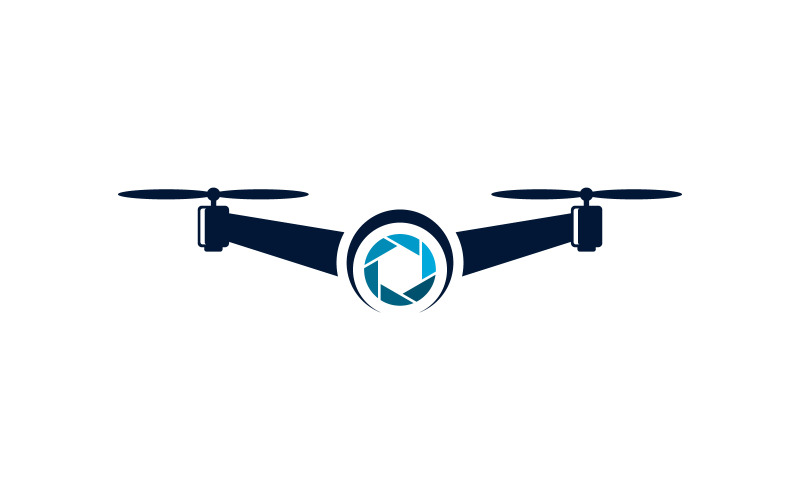 Modelo de ilustração de design de ícone vetorial de tecnologia de drone v.5