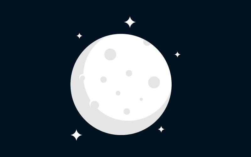 Moon space concept Vektorové ilustrace designu ikony Šablona v.3