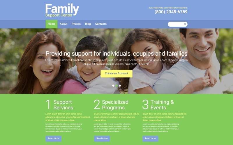Familjecentrets responsiva Joomla-mall
