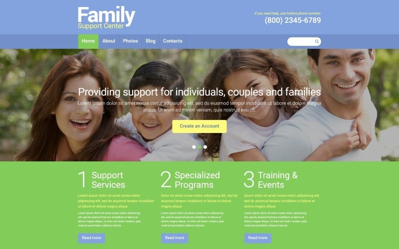 Responsive Joomla-Vorlage für das Familienzentrum