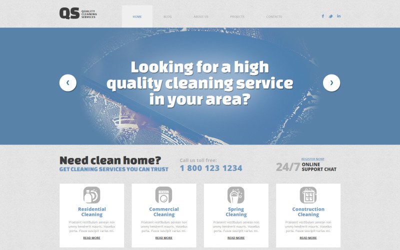 Responsywny motyw WordPress do czyszczenia okien
