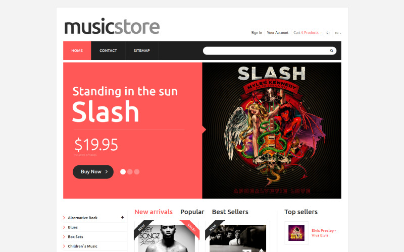 Тема PrestaShop Music All Music