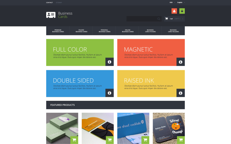 Thème PrestaShop pour Business Cards Store