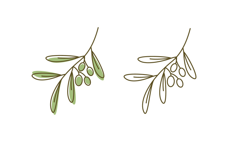 Olijfolie blad vector illustratie ontwerp sjabloon v.19