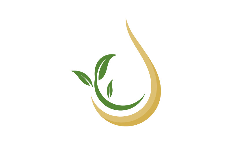 Modello di progettazione dell'illustrazione vettoriale della foglia di olio d'oliva v.1