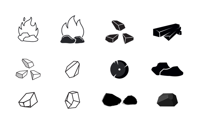 Průmyslové uhlí Vector icon design illustration v.6