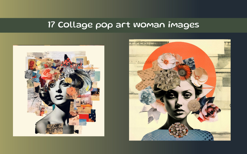 Collage pop-art vrouw afbeeldingen