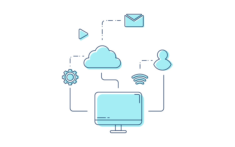 Computernetwerk Vector pictogram ontwerp illustratie Template v.10