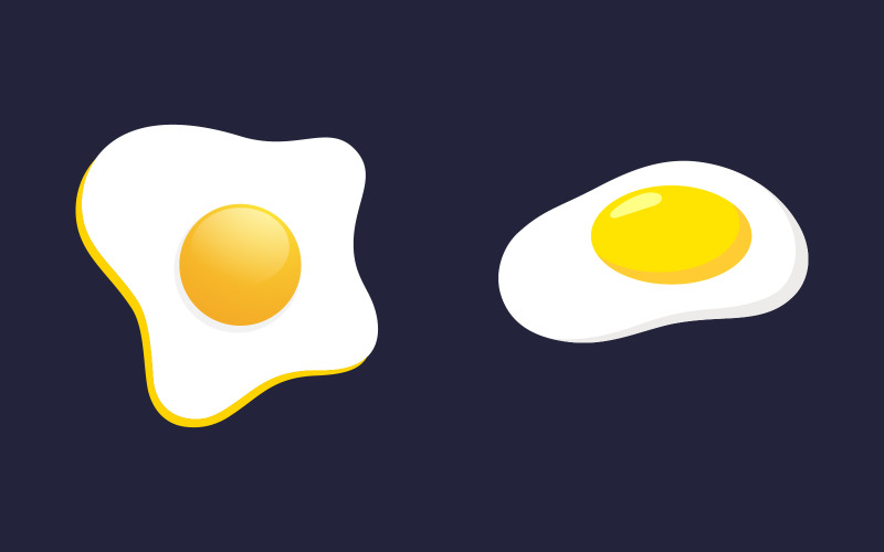 Yummy Egg Vector-pictogramontwerpillustratie Sjabloon v.2