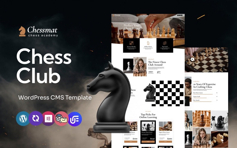Chessmat - Шахматные клубы и академии Многоцелевая WordPress Elementor тема