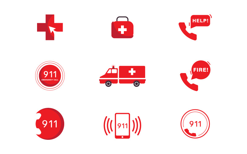 Emergency Vector icon design illustration Šablona v.2