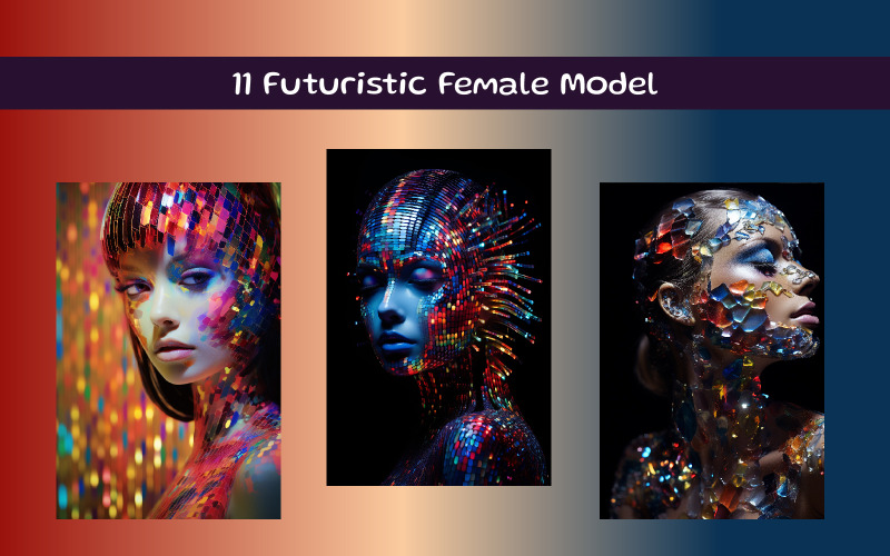 Futurystyczny obraz kobiecego modelu AI
