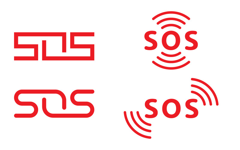 Ilustración de diseño de icono vectorial SOS Plantilla v.12