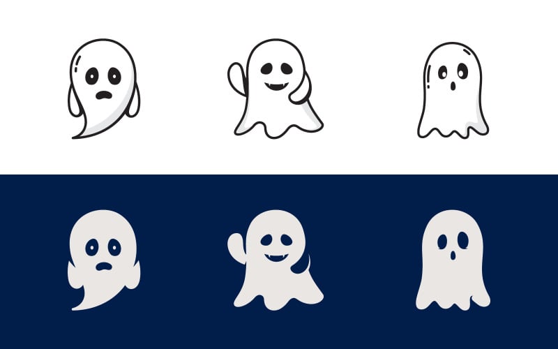 Милий привид векторної icon дизайн ілюстрації шаблон v.2