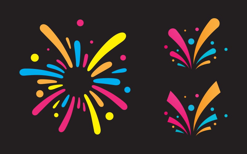Modelo de design de ilustração de ícone de vetor de festa de evento de fogos de artifício v.5