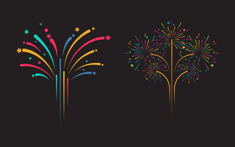 Шаблон дизайна векторной иконки вечеринки с фейерверком v.4