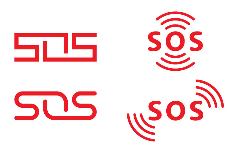 SOS Vector icon design illustration Template v.12