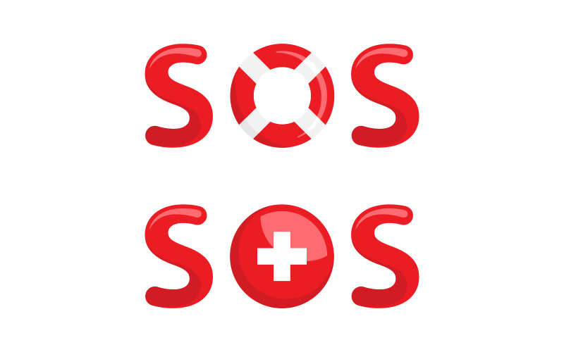 SOS Vector icon design illustration Template v.5