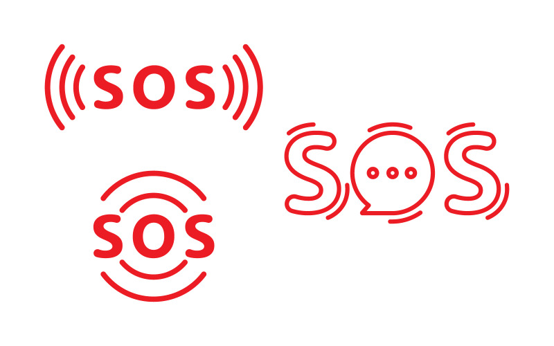 SOS vektorové ilustrace designu ikony Šablona v.11