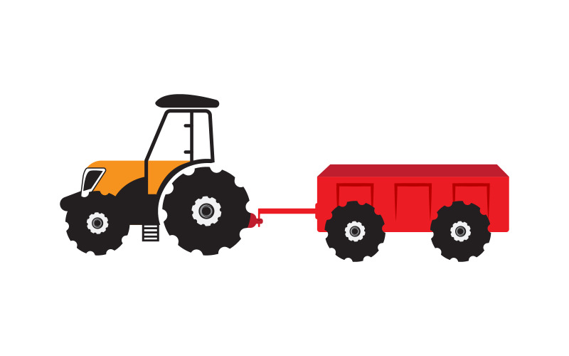 Traktor Vector ikon tervezési illusztráció sablon v.6