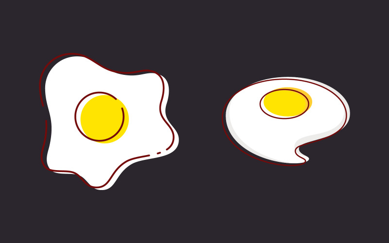 Yummy Egg Vektor ikon design illustration Mall v.4