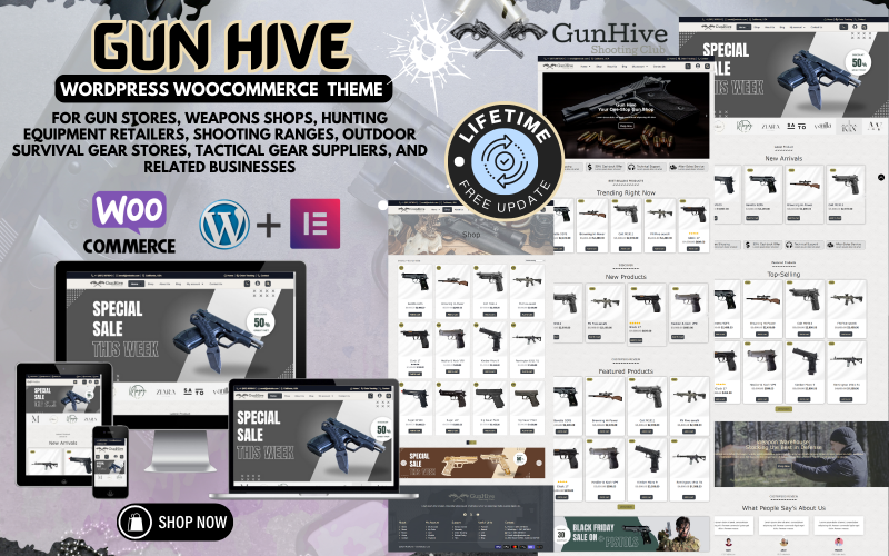Gun Hive – Silah Mağazaları, Silah Mağazaları ve Atış Kulüpleri WooCommerce ElementorTheme