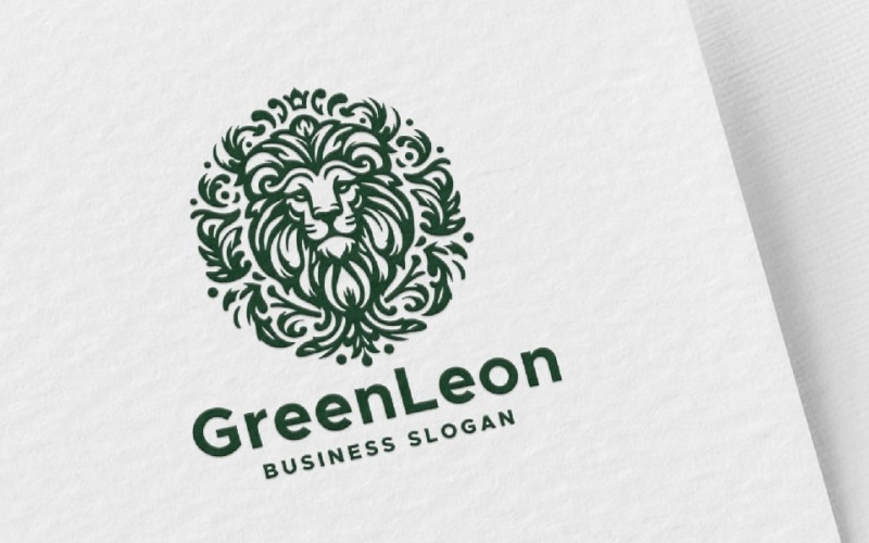 Grön Leon professionell logotyp