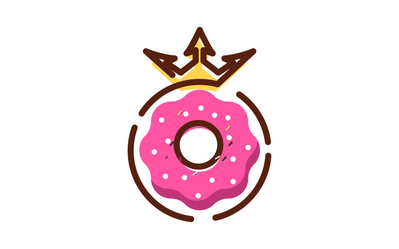 Bolo doce Donut Vector ícone design ilustração v.5