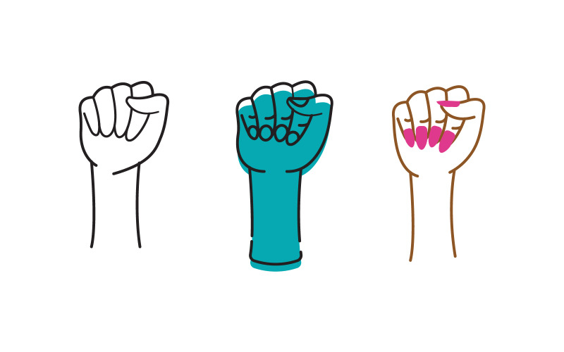 Hand Stark hårt arbete illustration designmall v.10