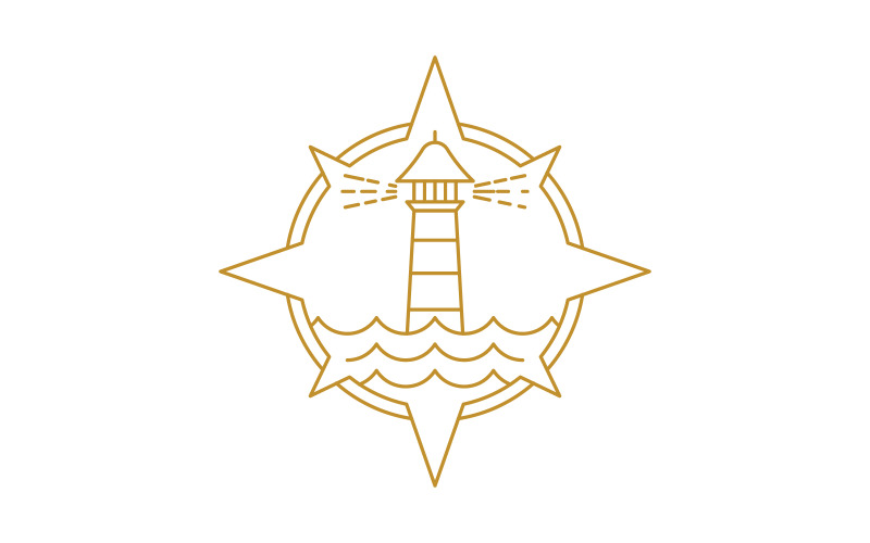 Modèle de conception d'illustration d'icône de vecteur de phare océan v.4