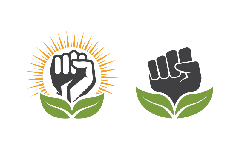 Modelo de design de ilustração de trabalho duro Hand Strong v.6