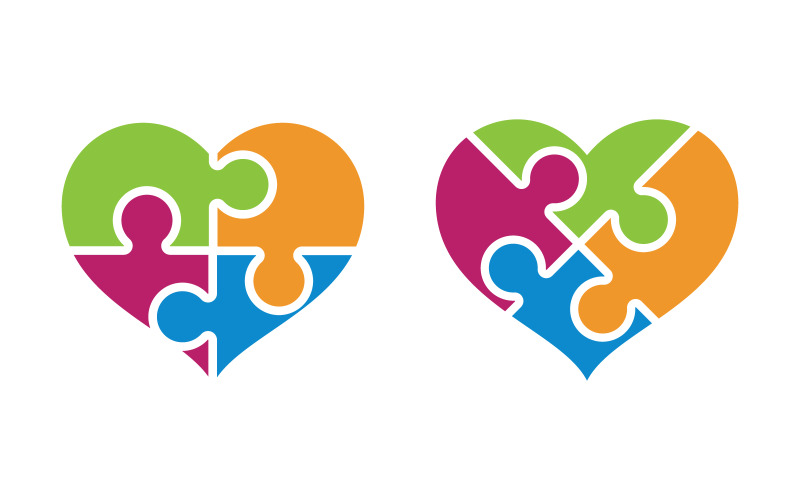 Puzzel adoptie hulp zorg Vector Illustratie ontwerp v.6