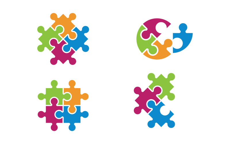 Puzzle adoption aide soins illustration vectorielle conception v.1