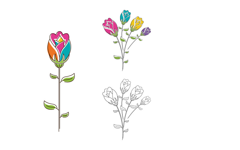 Schoonheidsbloemist Winkel icoon logo ontwerp sjabloon v.3