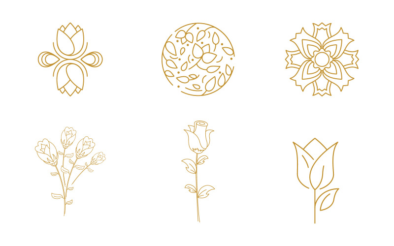 Skönhet florist Shop ikon logotyp designmall v.13